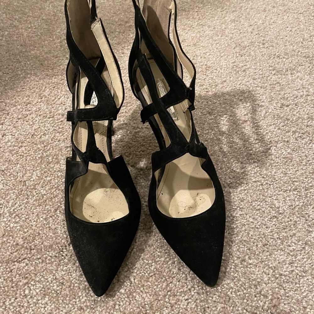 BCBGMaxAzria Black Strappy Heels